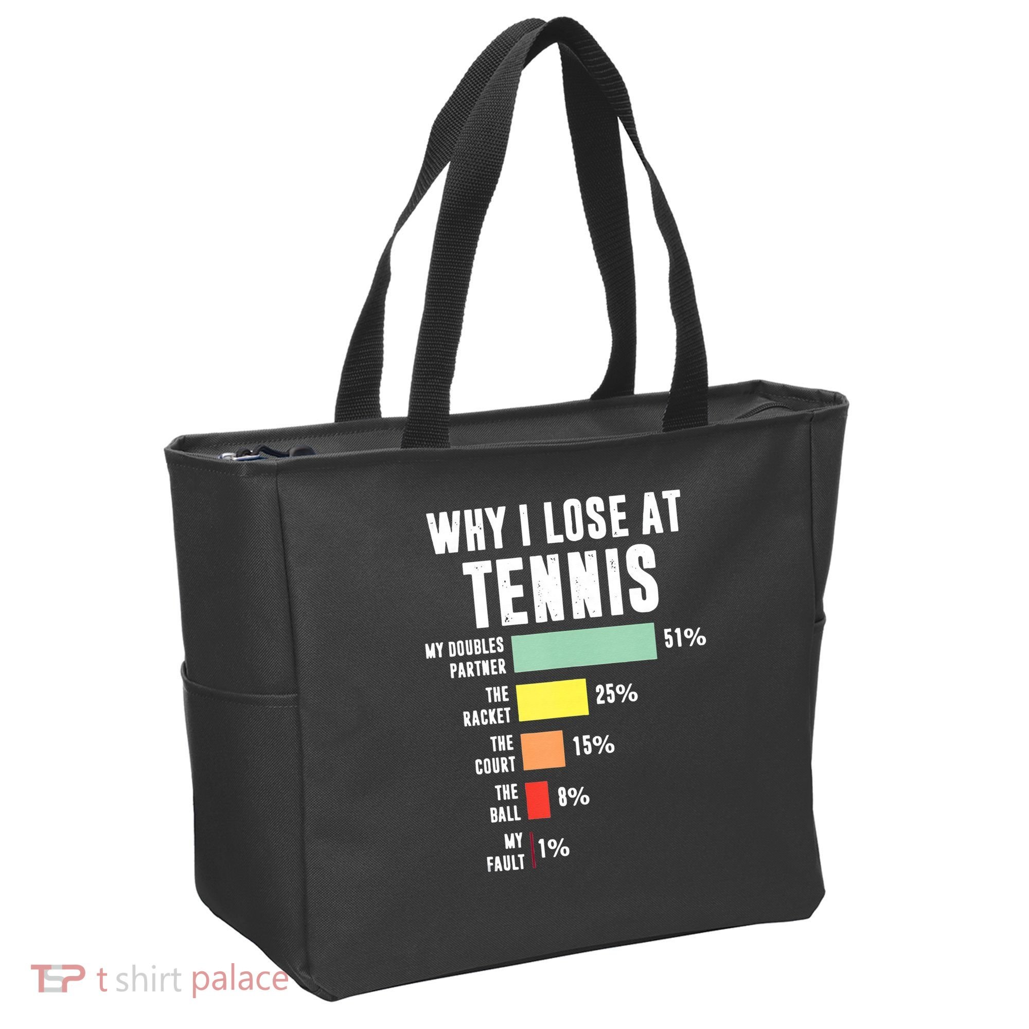 Why I Lose At Tennis Funny Tennis Player Tote Bag
