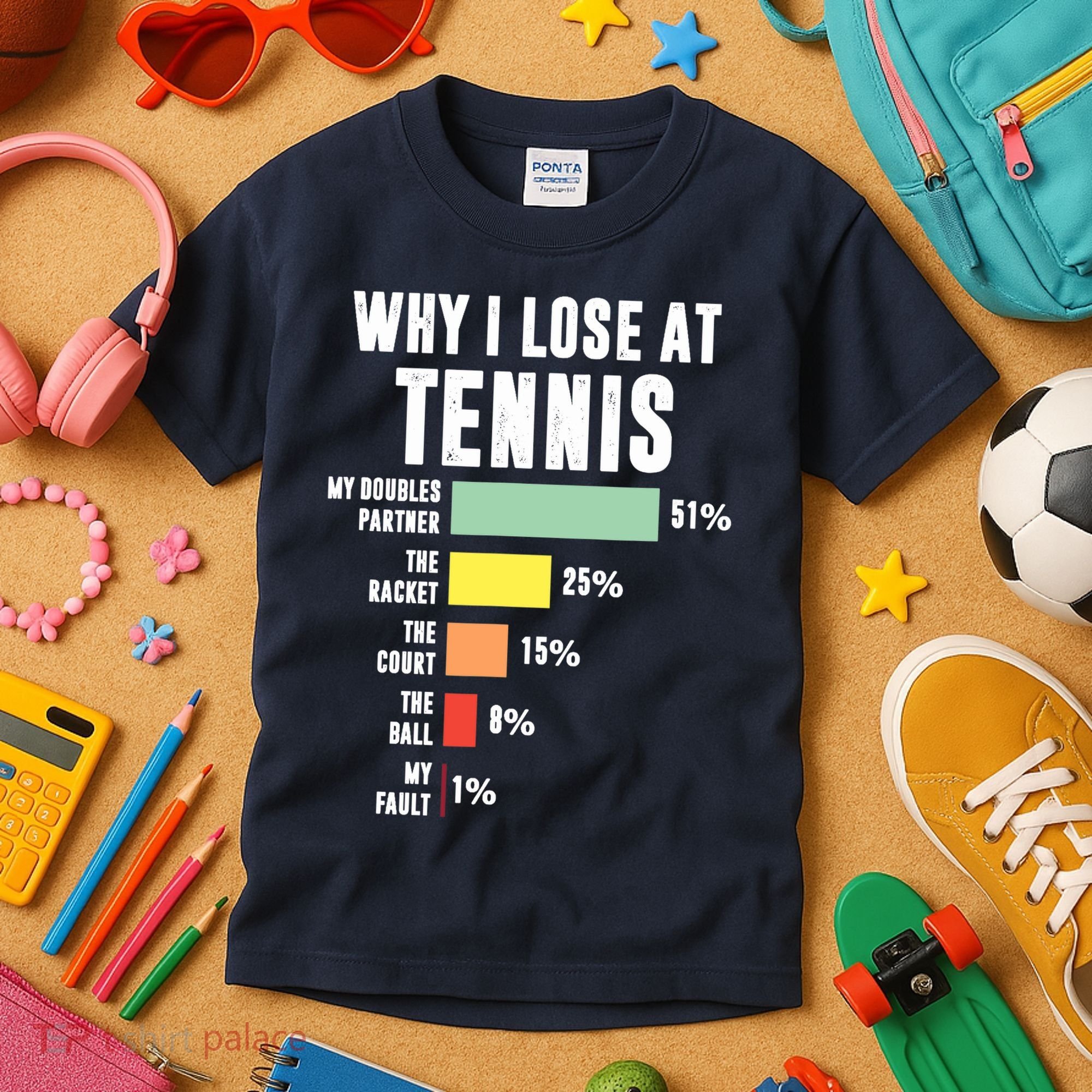 Why I Lose At Tennis, Funny Tennis Player Kids T-Shirt