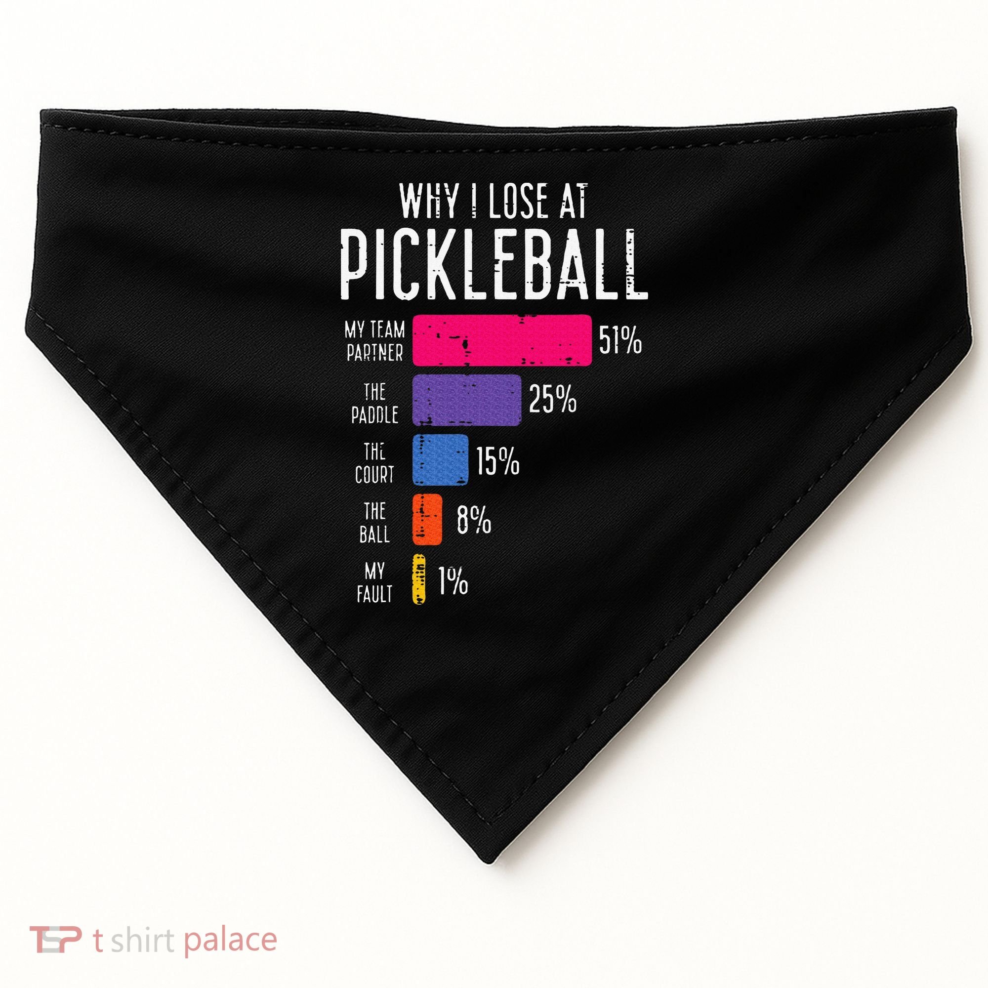 Why I Lose At Pickleball Funny Pickle Ball USA-Made Doggie Bandana