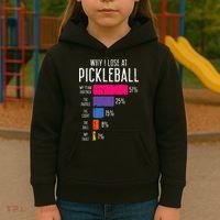 Why I Lose At Pickleball Funny Pickle Ball Kids Hoodie thumb 3