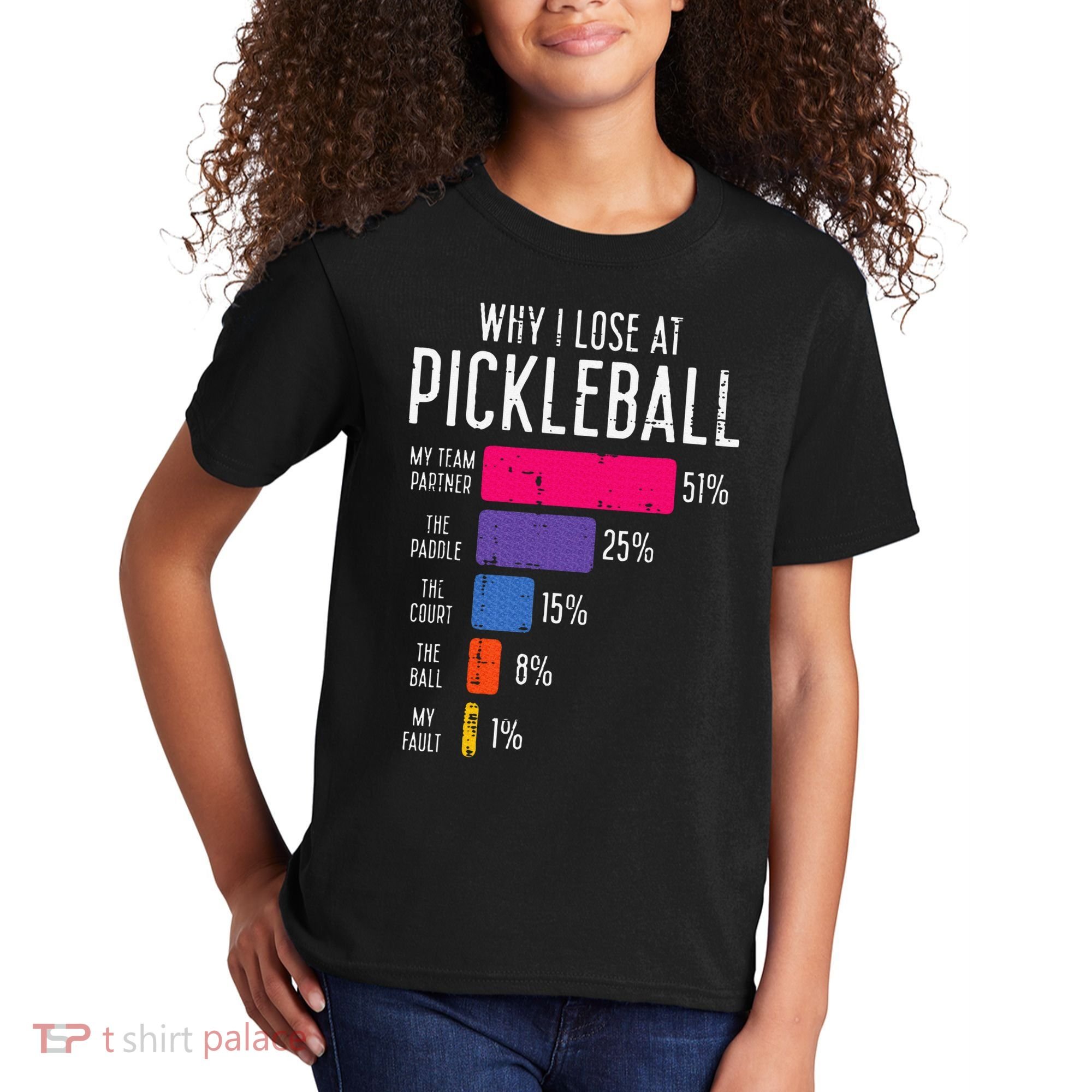 Why I Lose At Pickleball Funny Pickle Ball Kids T-Shirt