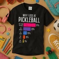 Why I Lose At Pickleball Funny Pickle Ball Kids T-Shirt thumb 3