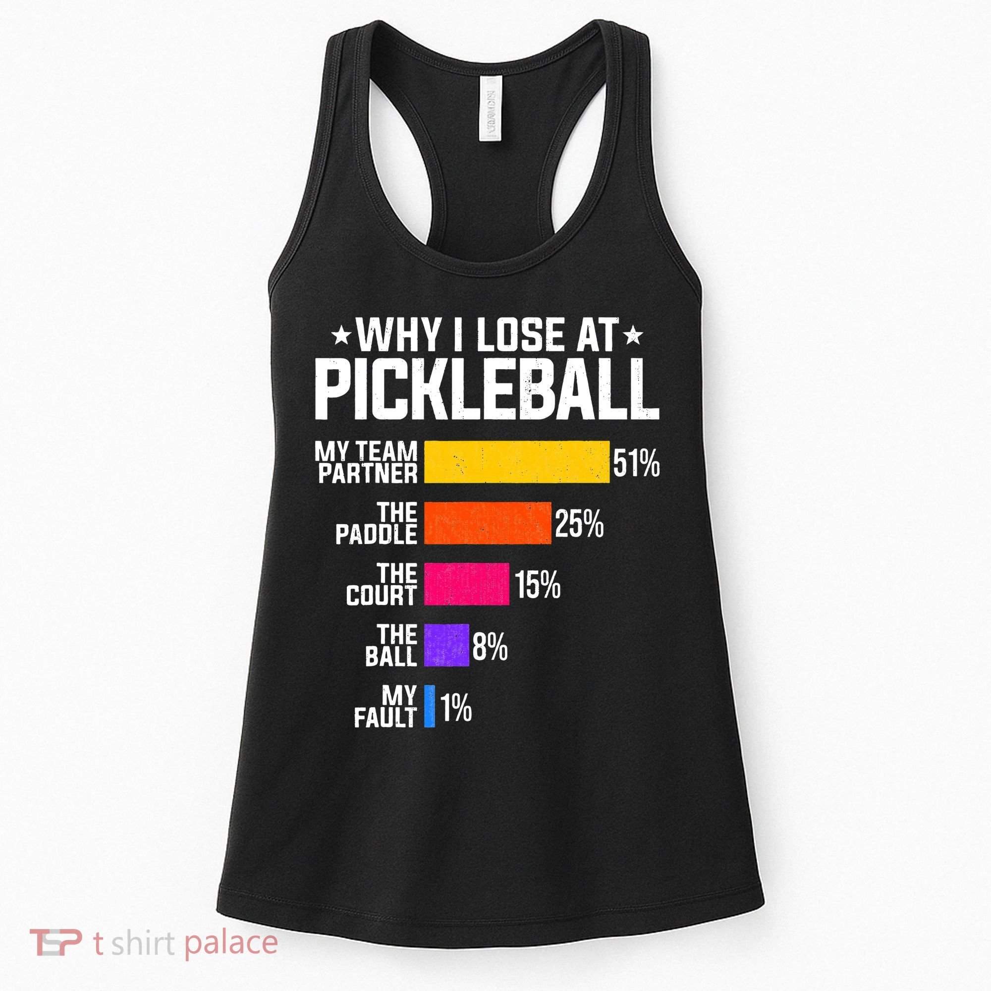 Why I Lose At Pickleball Humor Funny Pickleballers Women's Tank Top