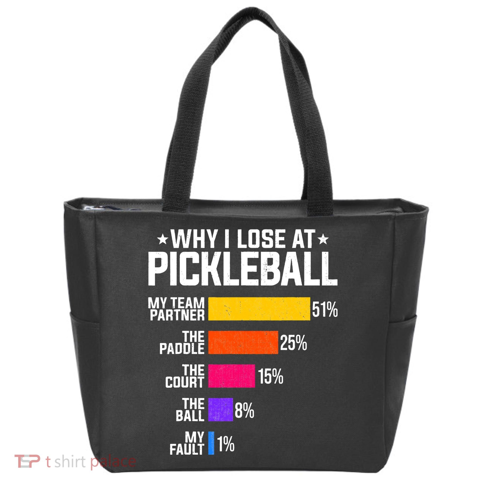 Why I Lose At Pickleball Humor Funny Pickleballers Tote Bag
