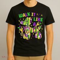 Walk It Like A Dog Happy Mardi Gras New Orleans Fat Tuesday T-Shirt thumb 3