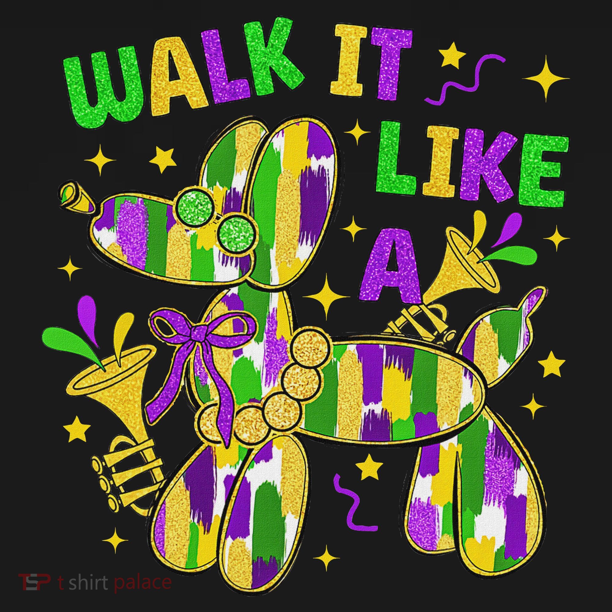 Walk It Like A Dog Happy Mardi Gras New Orleans Fat Tuesday Women's Tank Top