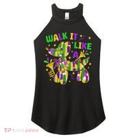 Walk It Like A Dog Happy Mardi Gras New Orleans Fat Tuesday Women's Perfect Tri Rocker Tank thumb 0
