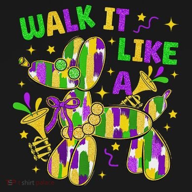 Walk It Like A Dog Happy Mardi Gras New Orleans Fat Tuesday Women's Perfect Tri Rocker Tank