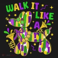 Walk It Like A Dog Happy Mardi Gras New Orleans Fat Tuesday Women's Perfect Tri Rocker Tank thumb 4