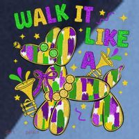 Walk It Like A Dog Happy Mardi Gras New Orleans Fat Tuesday Raglan Baseball Sleeve Shirt thumb 2