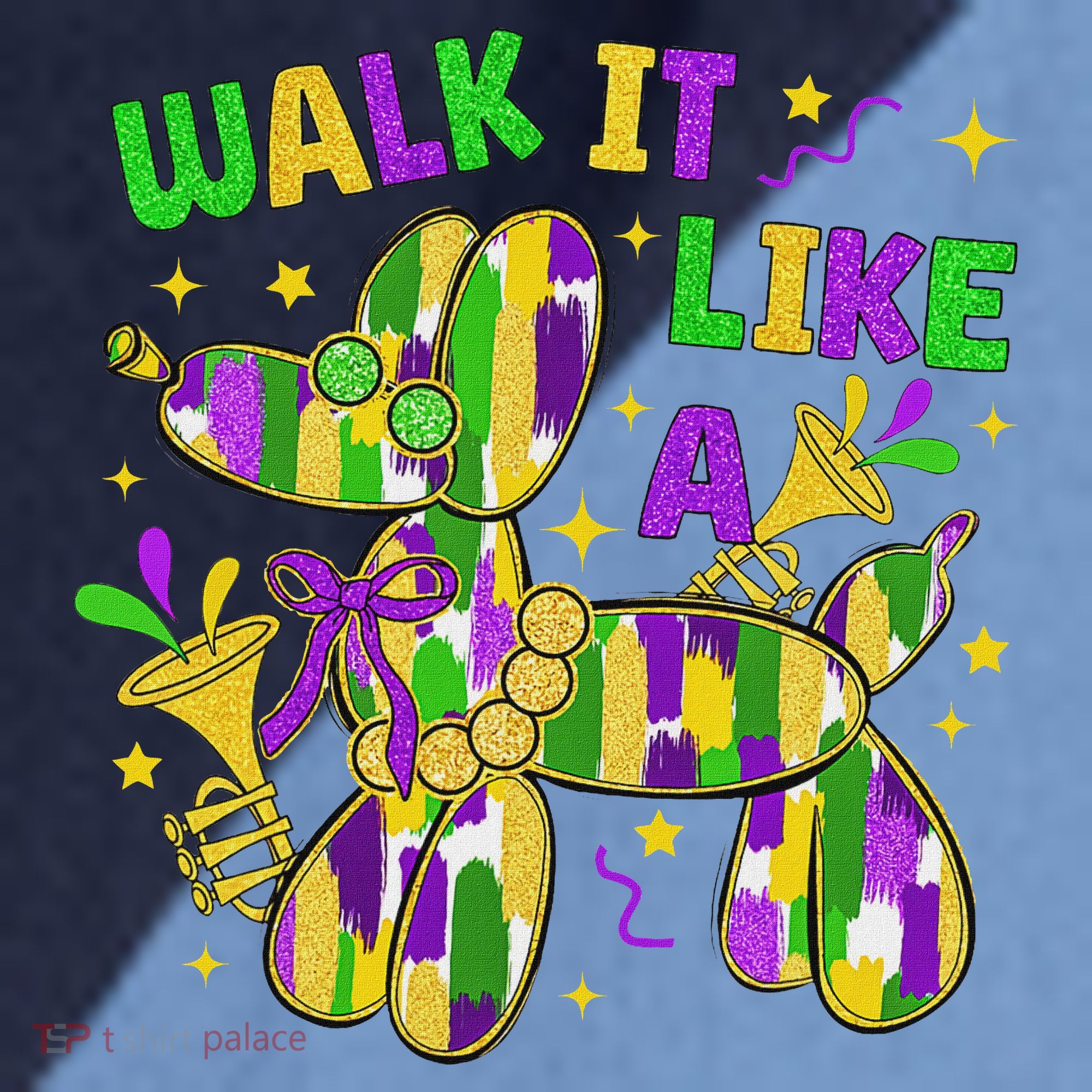 Walk It Like A Dog Happy Mardi Gras New Orleans Fat Tuesday Raglan Baseball Sleeve Shirt