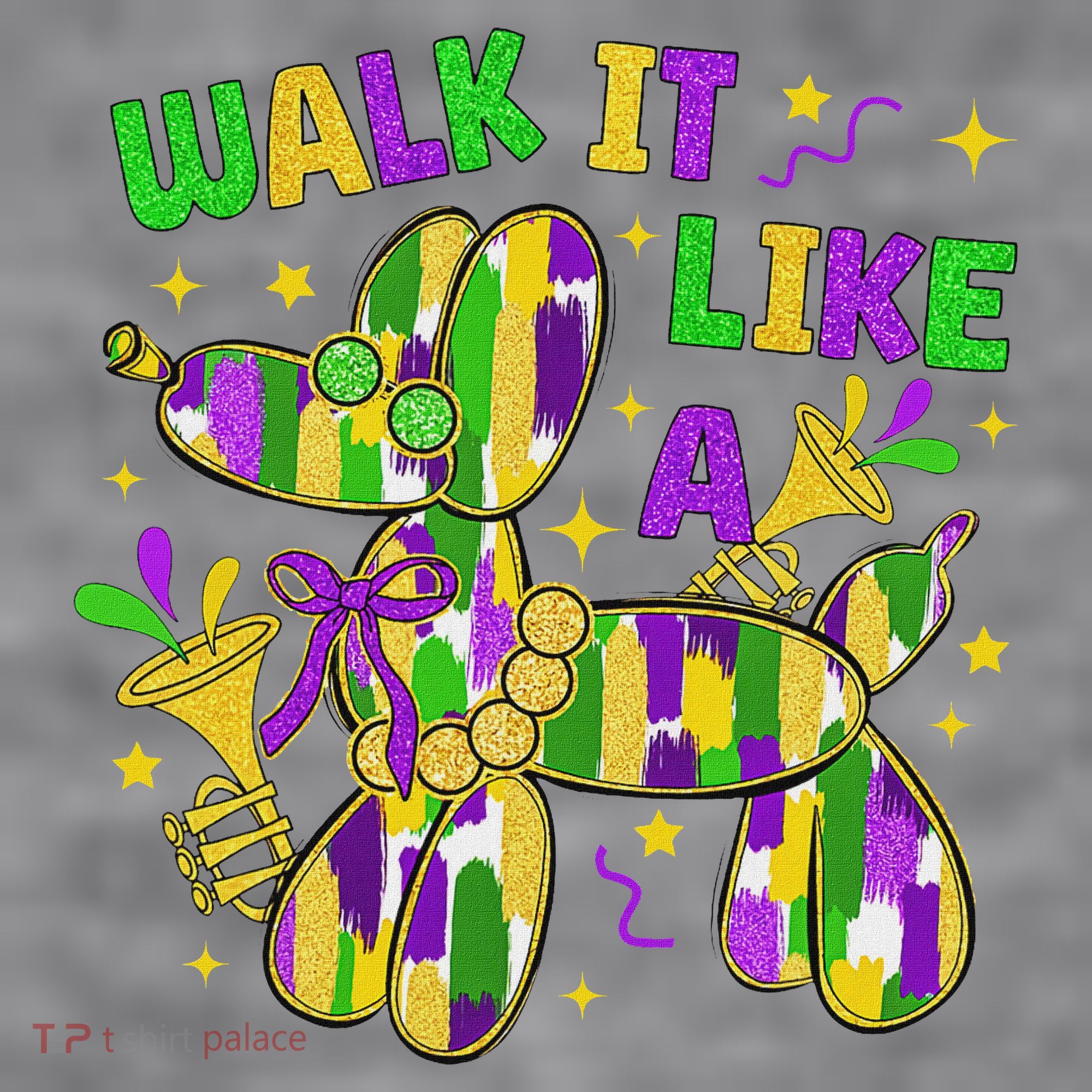 Walk It Like A Dog Happy Mardi Gras New Orleans Fat Tuesday Women's Racerback Cropped Tank