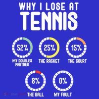 Why I Lose At Tennis Cute Percentage Tennis Player Funny Gift T-Shirt thumb 7