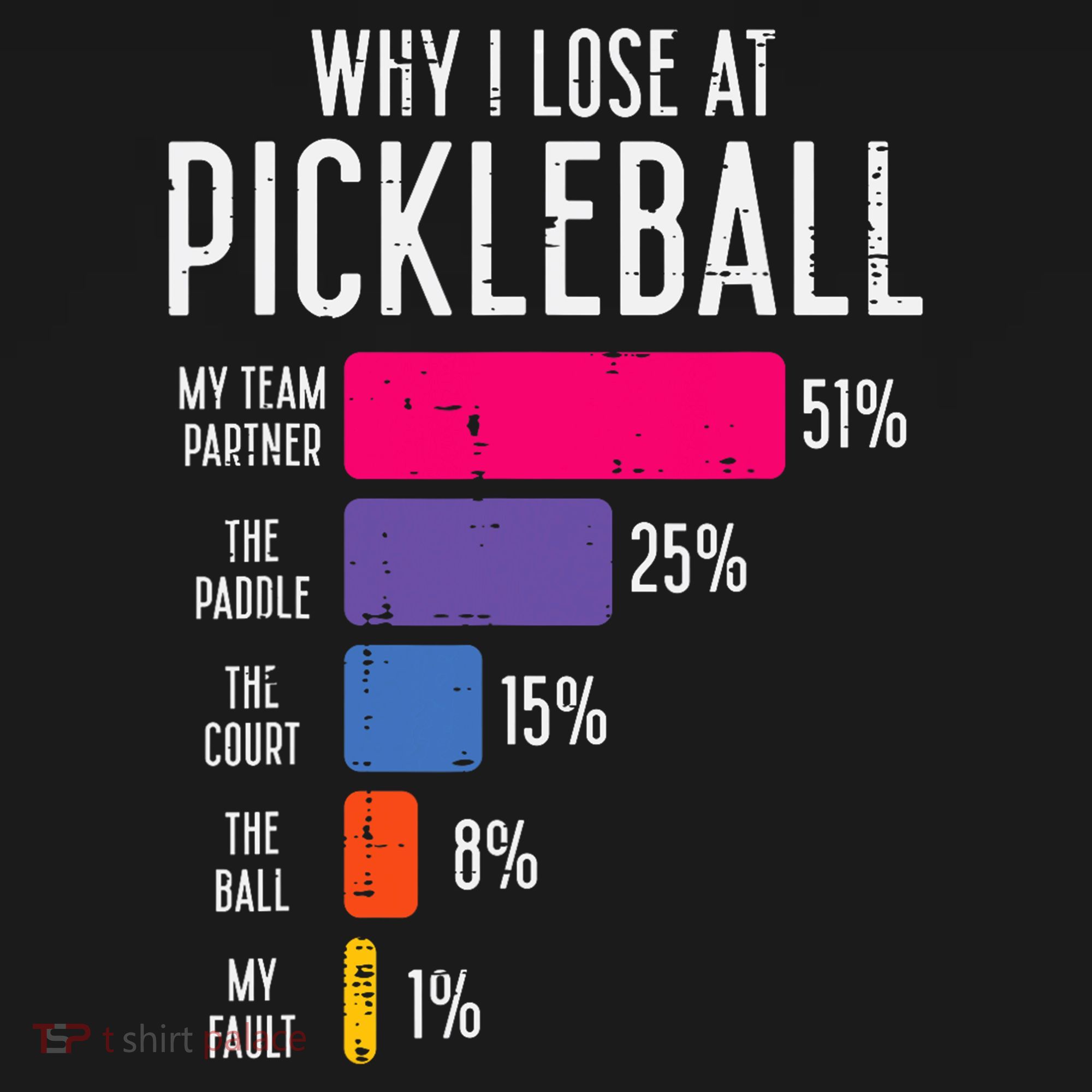 Why I Lose At Pickleball Funny Pickle Ball Women Men Kids T-Shirt