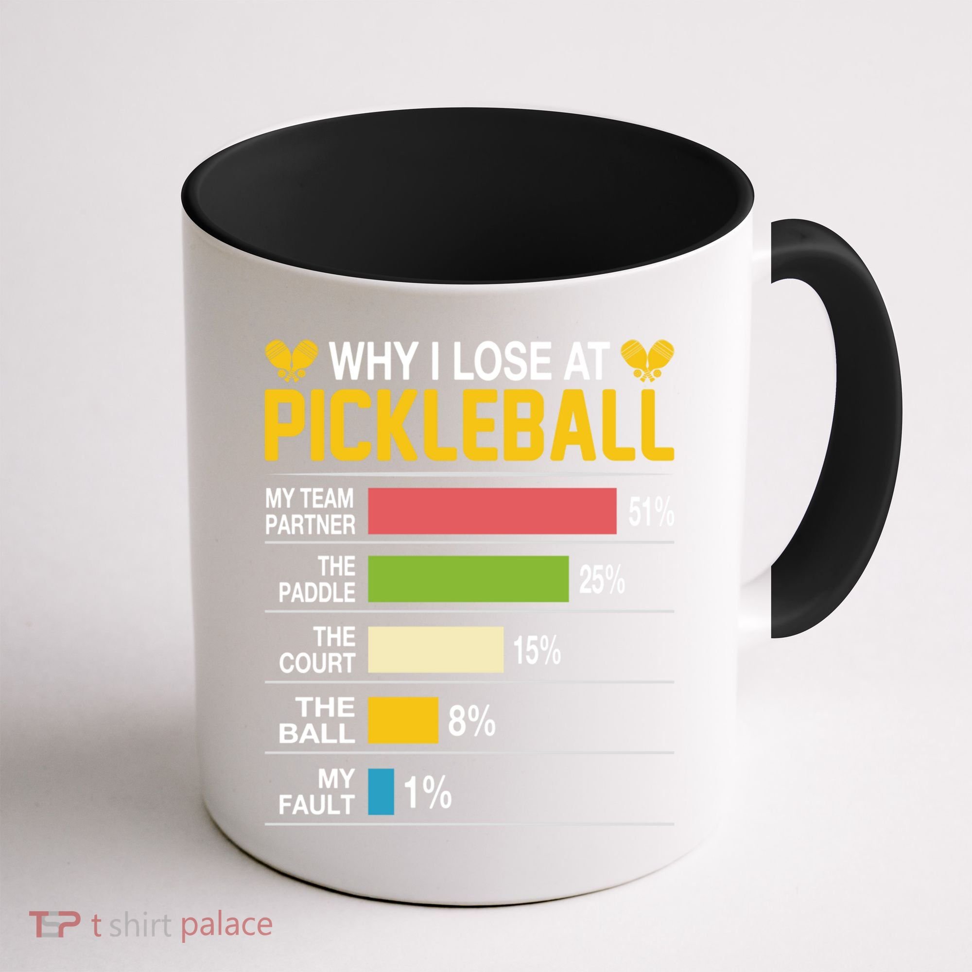Why I Lose At Pickleball Funny Losing Game Sports Graphic Gift Coffee Mug