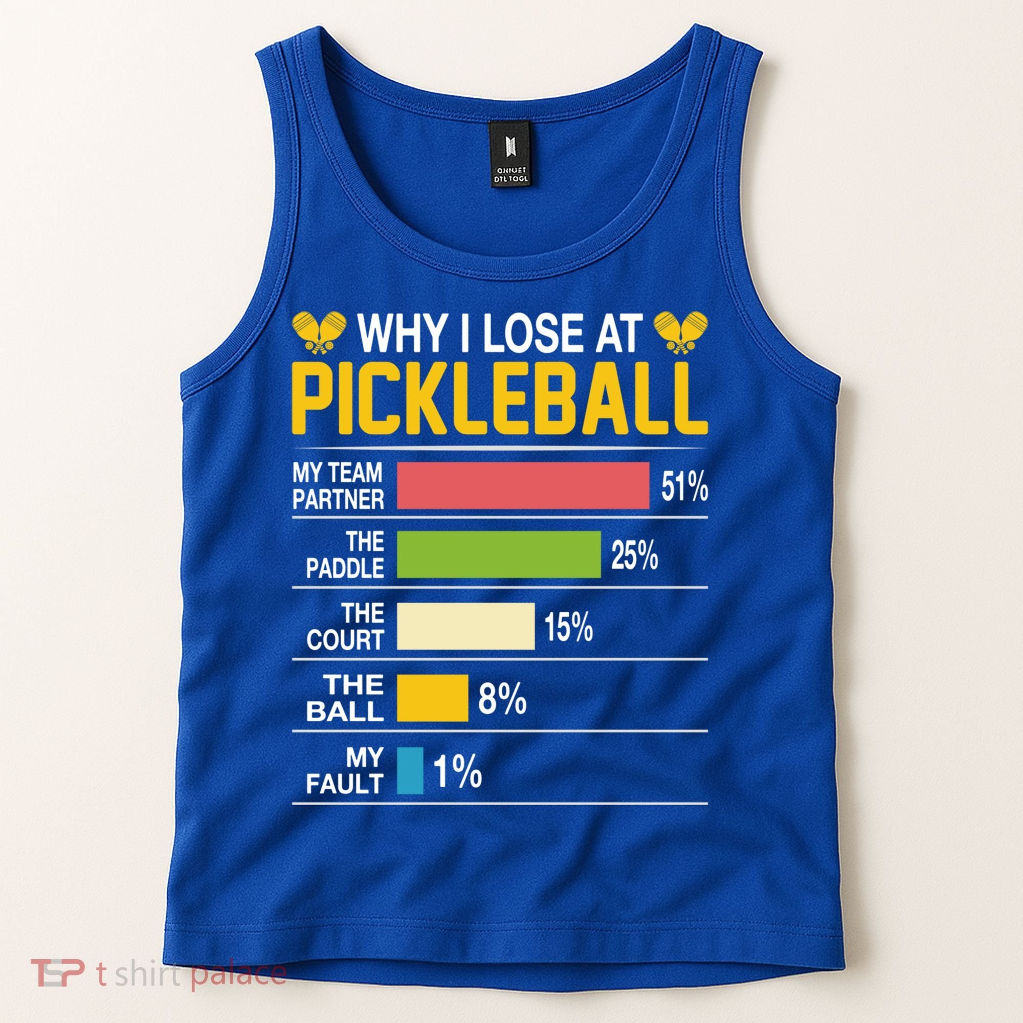 Why I Lose At Pickleball Funny Losing Game Sports Graphic Gift Tank Top