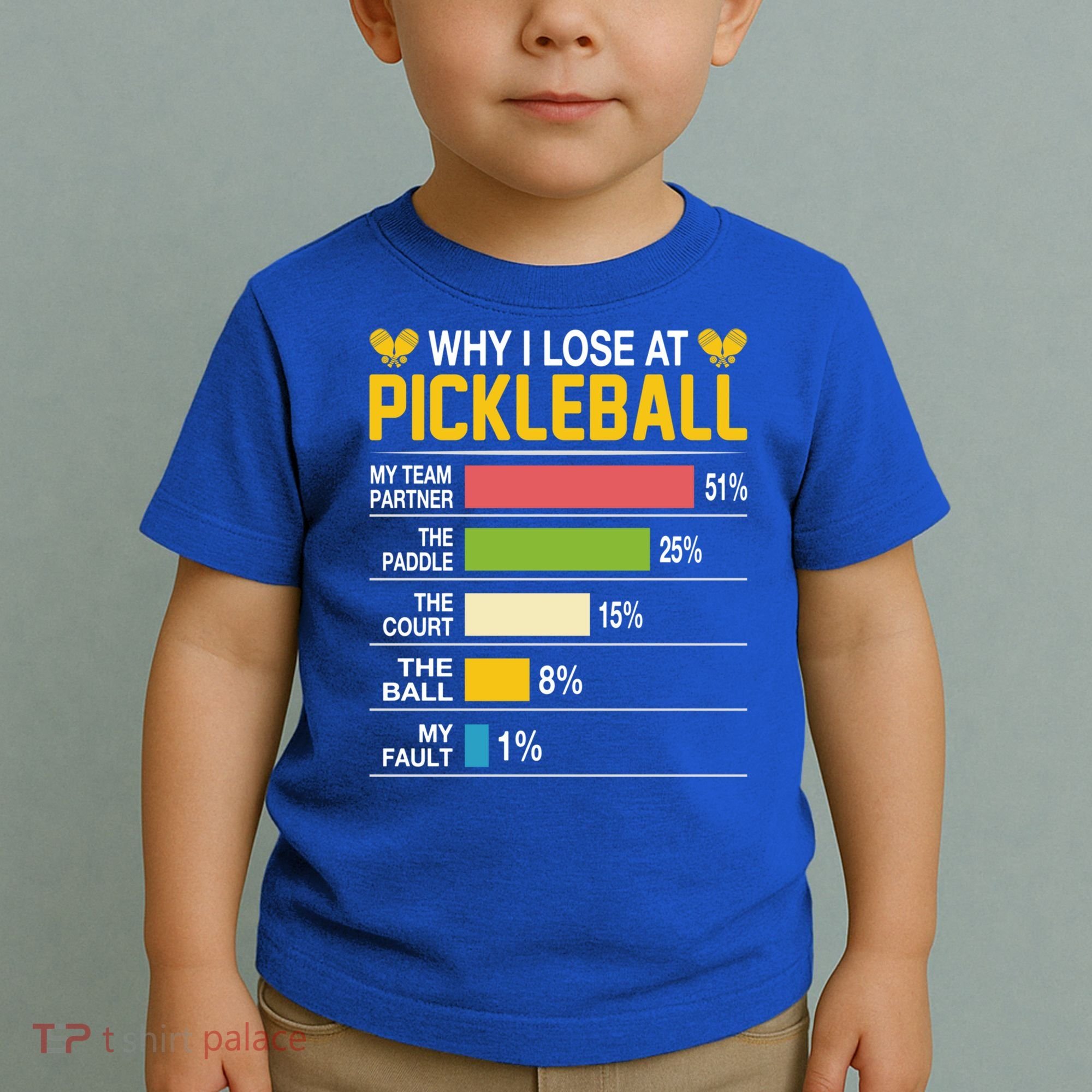 Why I Lose At Pickleball Funny Losing Game Sports Graphic Gift Toddler T-Shirt