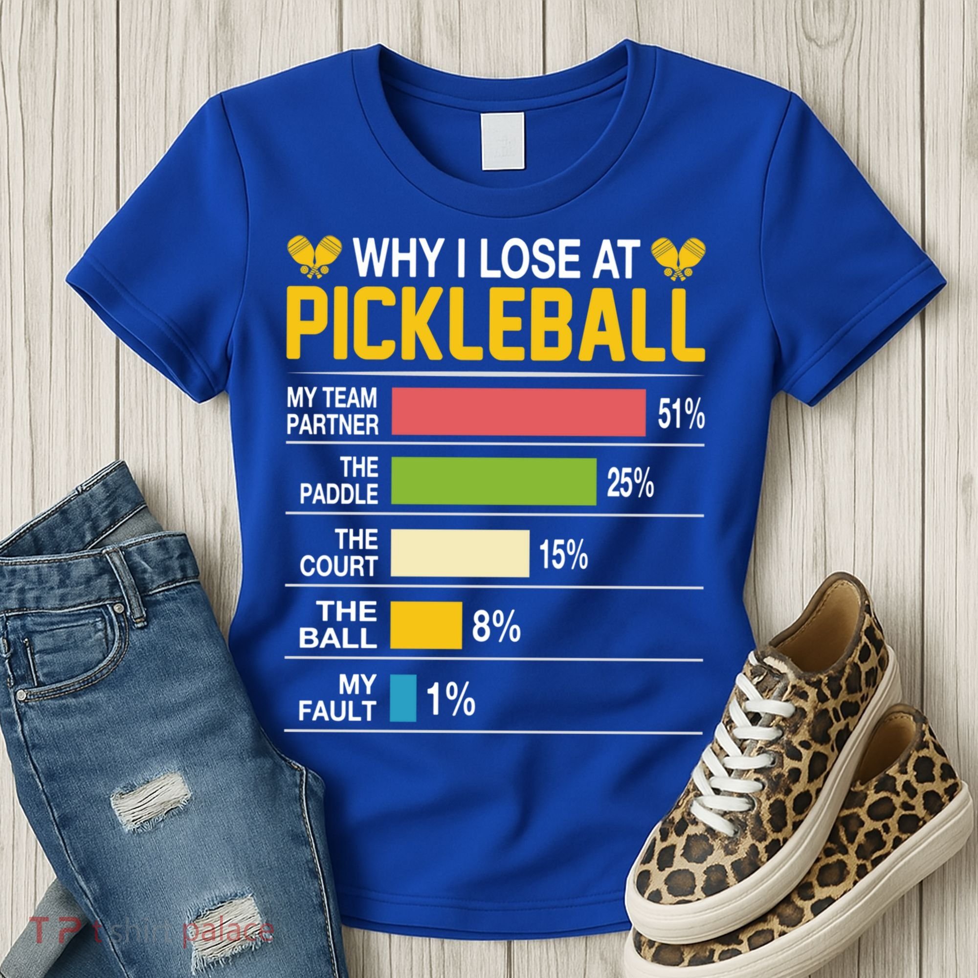 Why I Lose At Pickleball Funny Losing Game Sports Graphic Gift Women's T-Shirt
