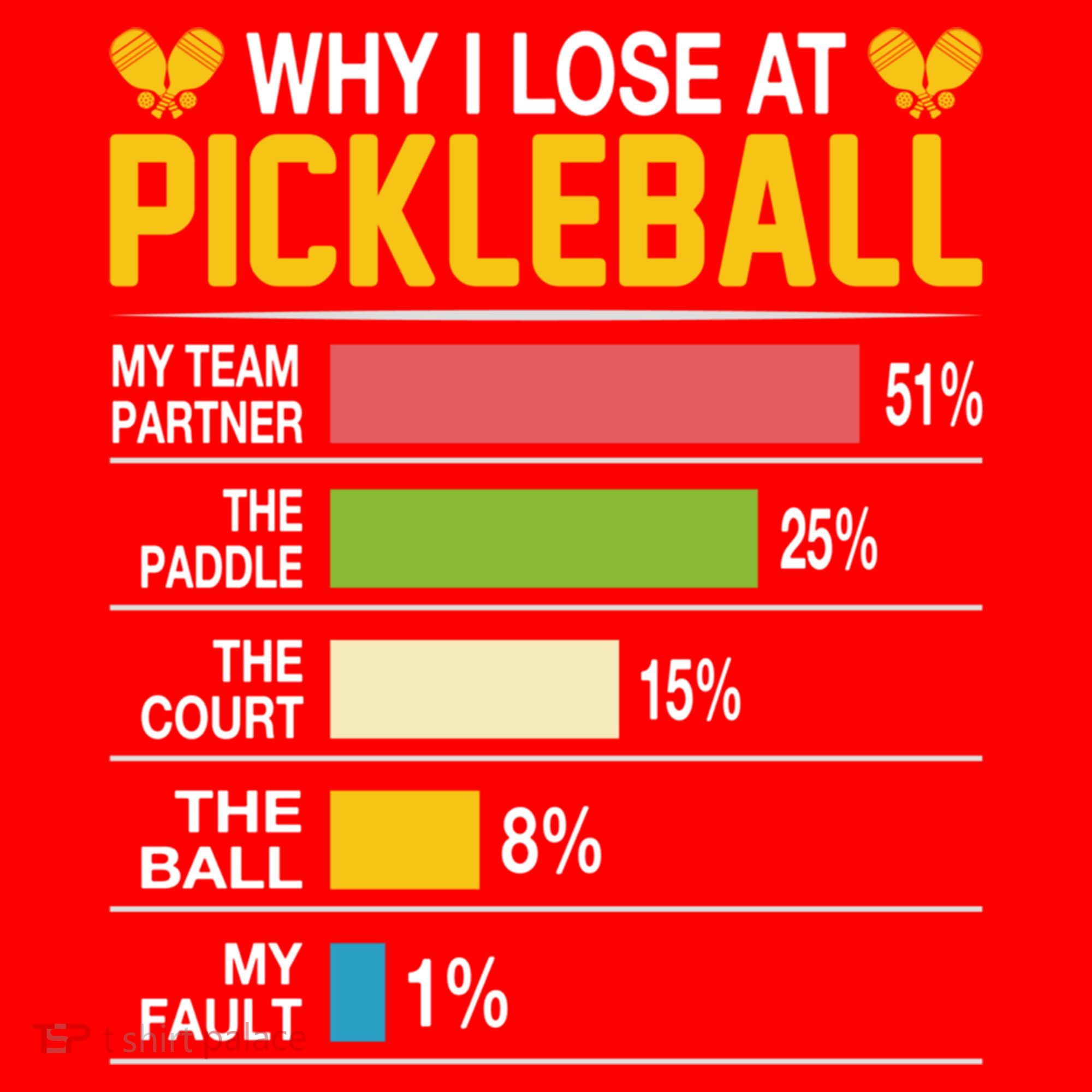 Why I Lose At Pickleball Funny Losing Game Sports Graphic Gift Santa Hat