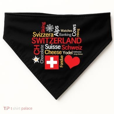Why I Love Switzerland Cute Gift USA-Made Doggie Bandana