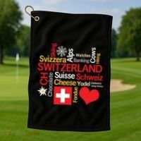 Why I Love Switzerland Cute Gift Golf Towel thumb 1