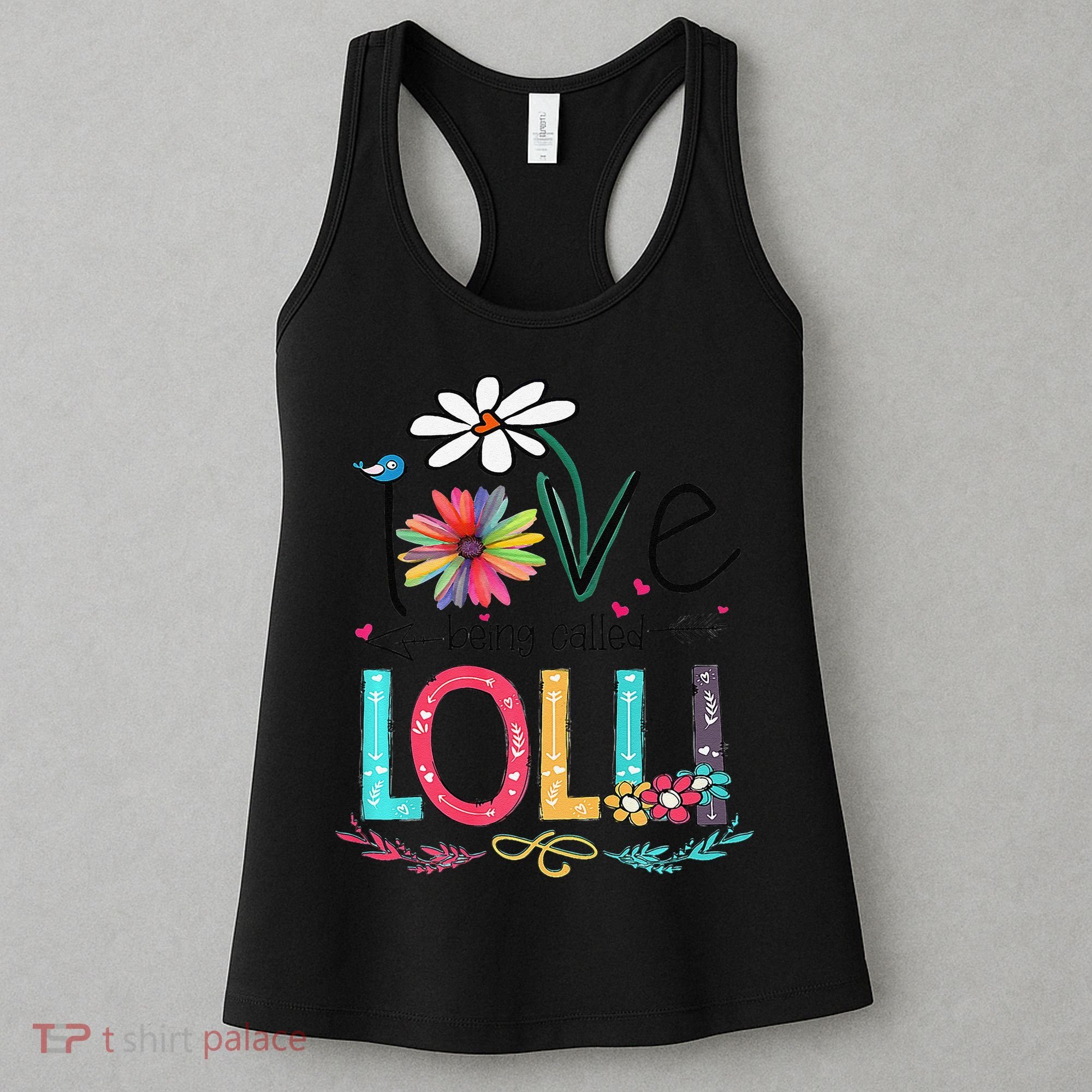 Womens I Love Being Called Lolli Sunflower Mother's Day Women's Tank Top
