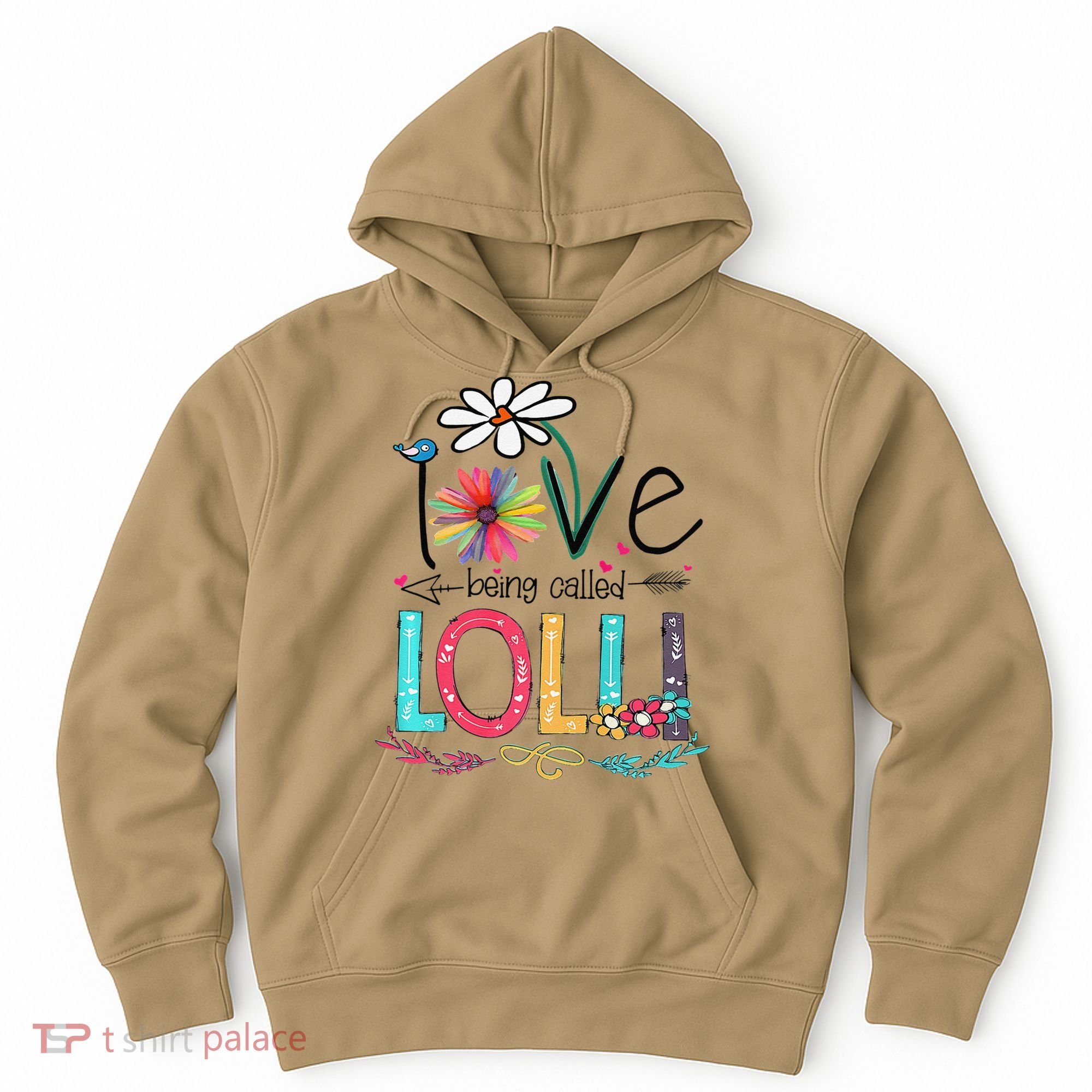 Womens I Love Being Called Lolli Sunflower Mother's Day Hoodie