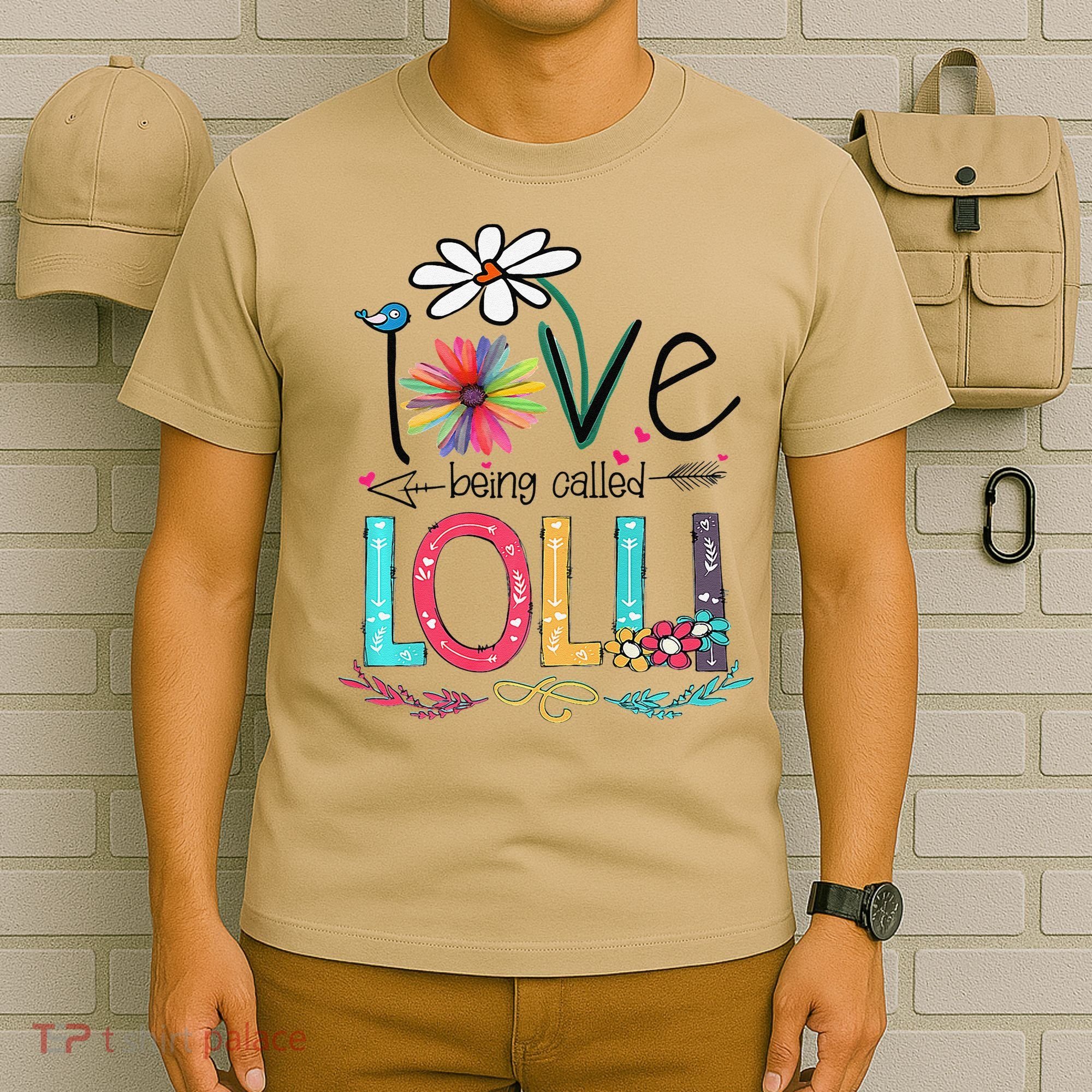 Womens I Love Being Called Lolli Sunflower Mother's Day T-Shirt