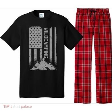 Wild Camping American Flag Mountain Pajama Set