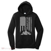 Wild Camping American Flag Mountain Women's Hoodie thumb 0
