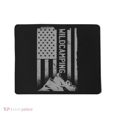 Wild Camping American Flag Mountain Mousepad