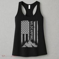 Wild Camping American Flag Mountain Women's Tank Top thumb 3
