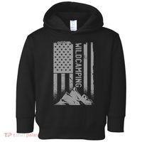 Wild Camping American Flag Mountain Toddler Hoodie thumb 0