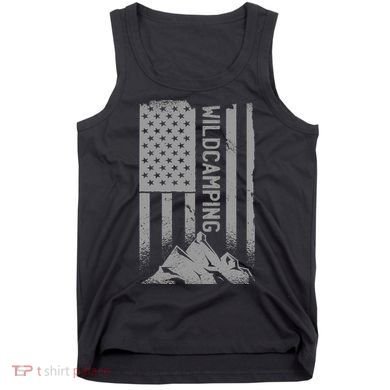 Wild Camping American Flag Mountain Tank Top