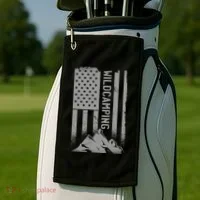Wild Camping American Flag Mountain Golf Towel thumb 2