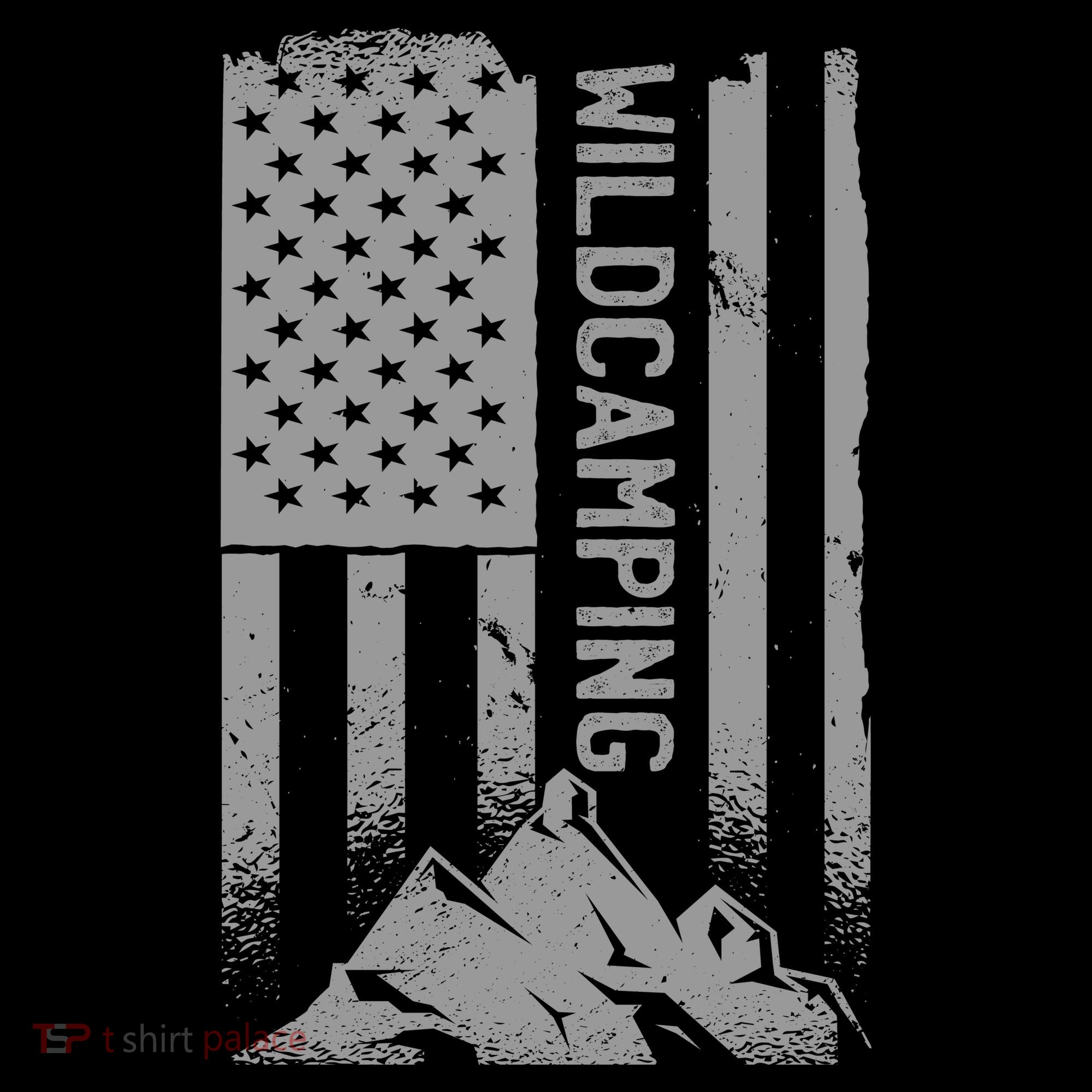 Wild Camping American Flag Mountain Women's Long Sleeve Shirt