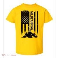Wild Camping American Flag Mountain Toddler T-Shirt thumb 0