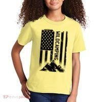 Wild Camping American Flag Mountain Kids T-Shirt thumb 2