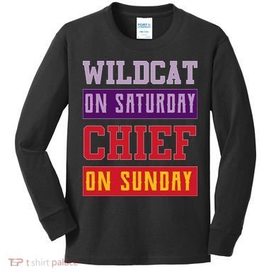 Wildcat On Saturday Chief On Sunday Kids Long Sleeve Shirt