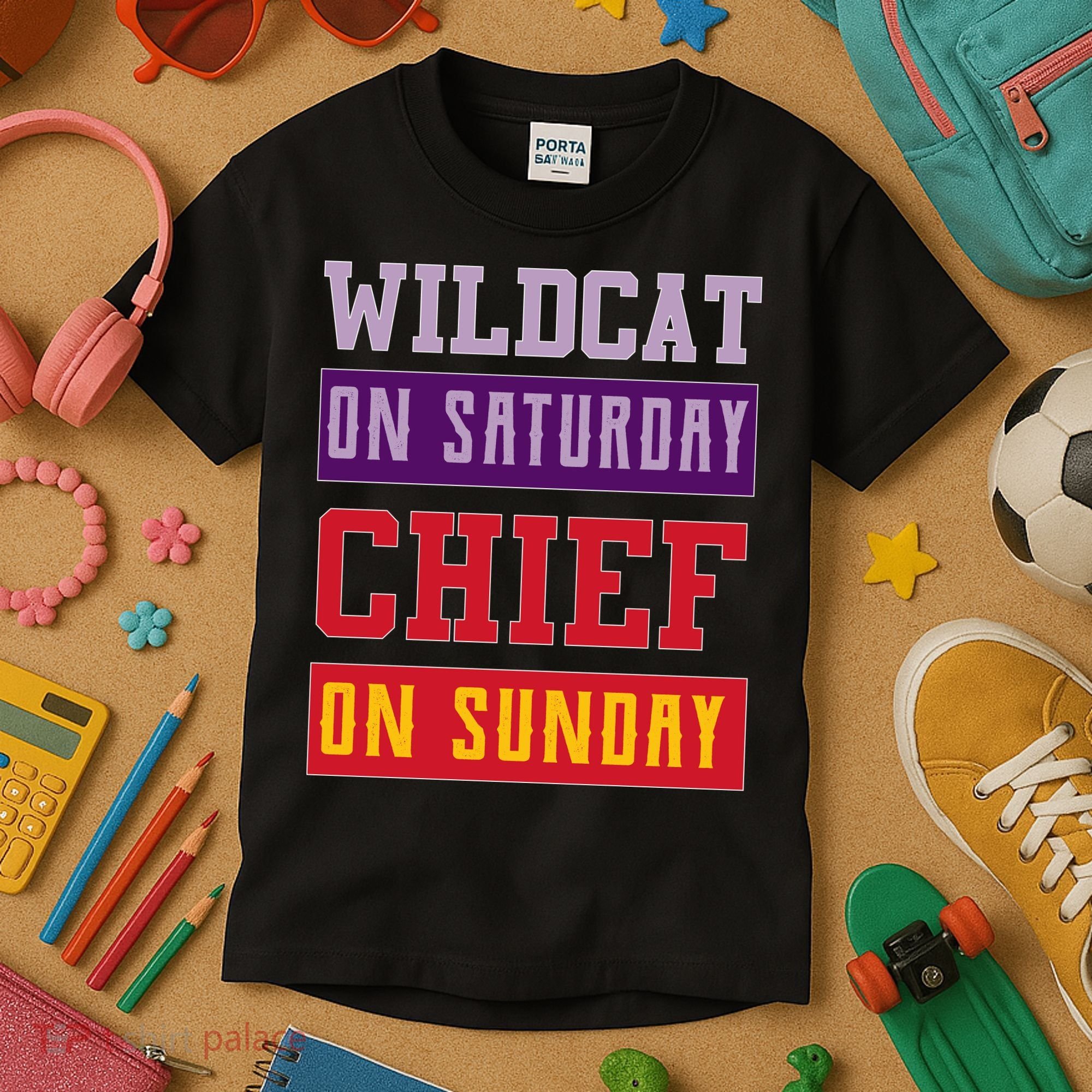 Wildcat On Saturday Chief On Sunday Kids T-Shirt