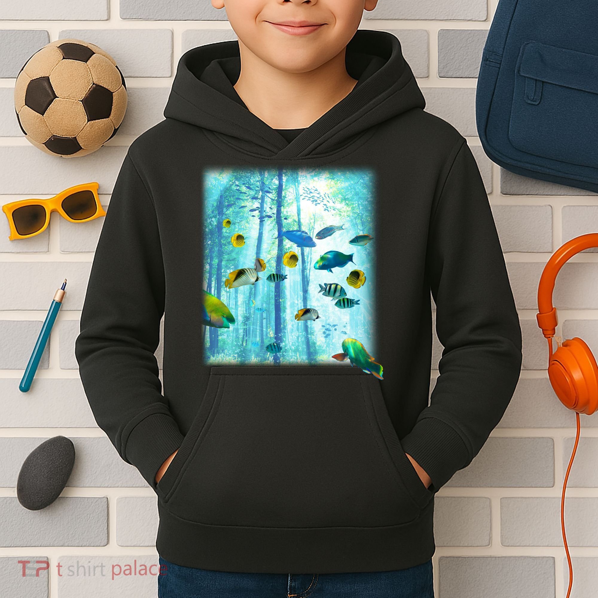 Wilderness Fish In Nature Kids Hoodie