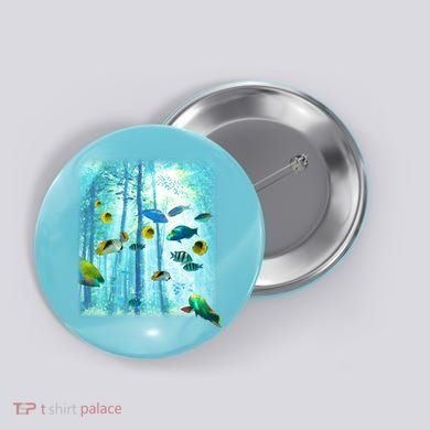 Wilderness Fish In Nature Button