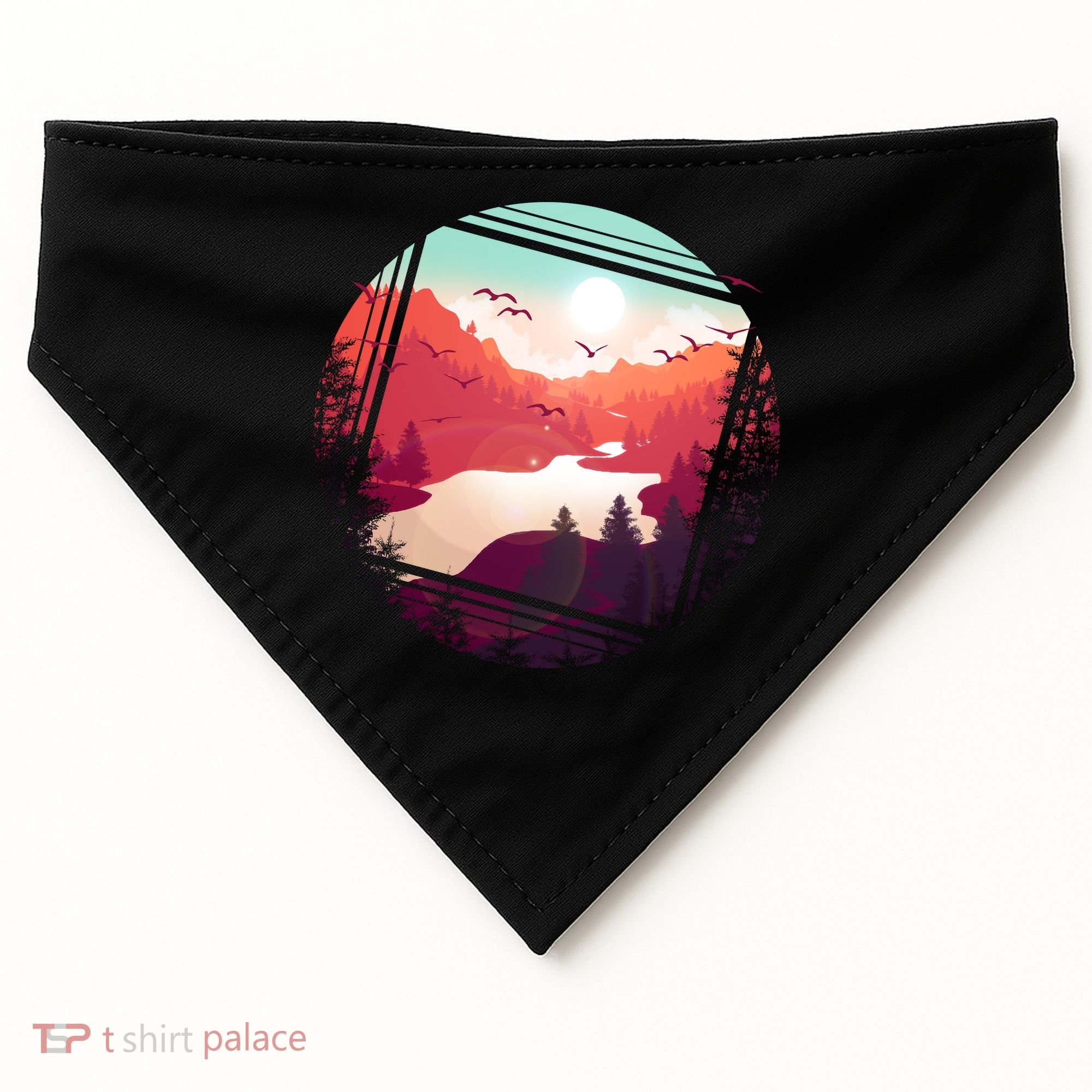 Wilderness Nature Scenery USA-Made Doggie Bandana