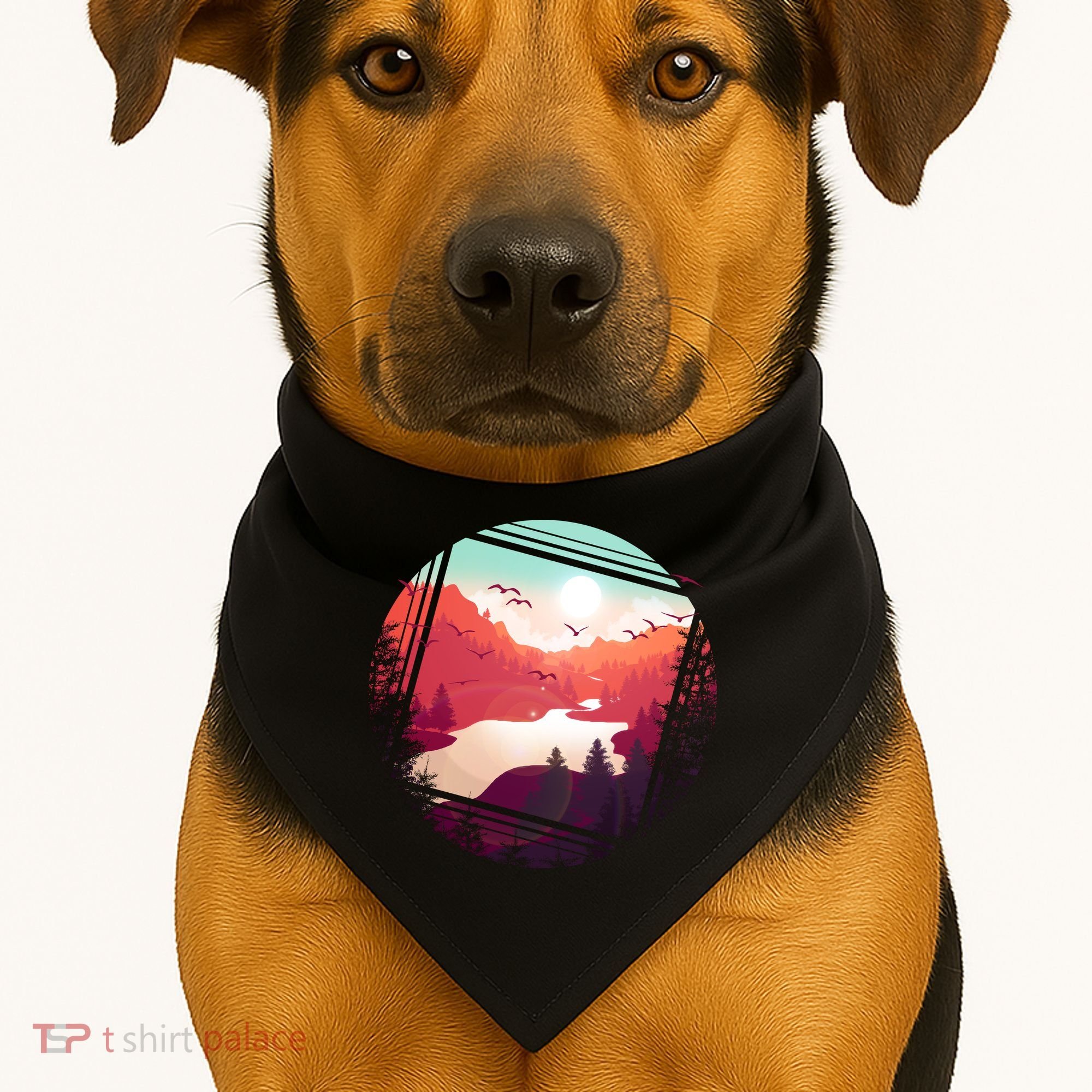 Wilderness Nature Scenery USA-Made Doggie Bandana