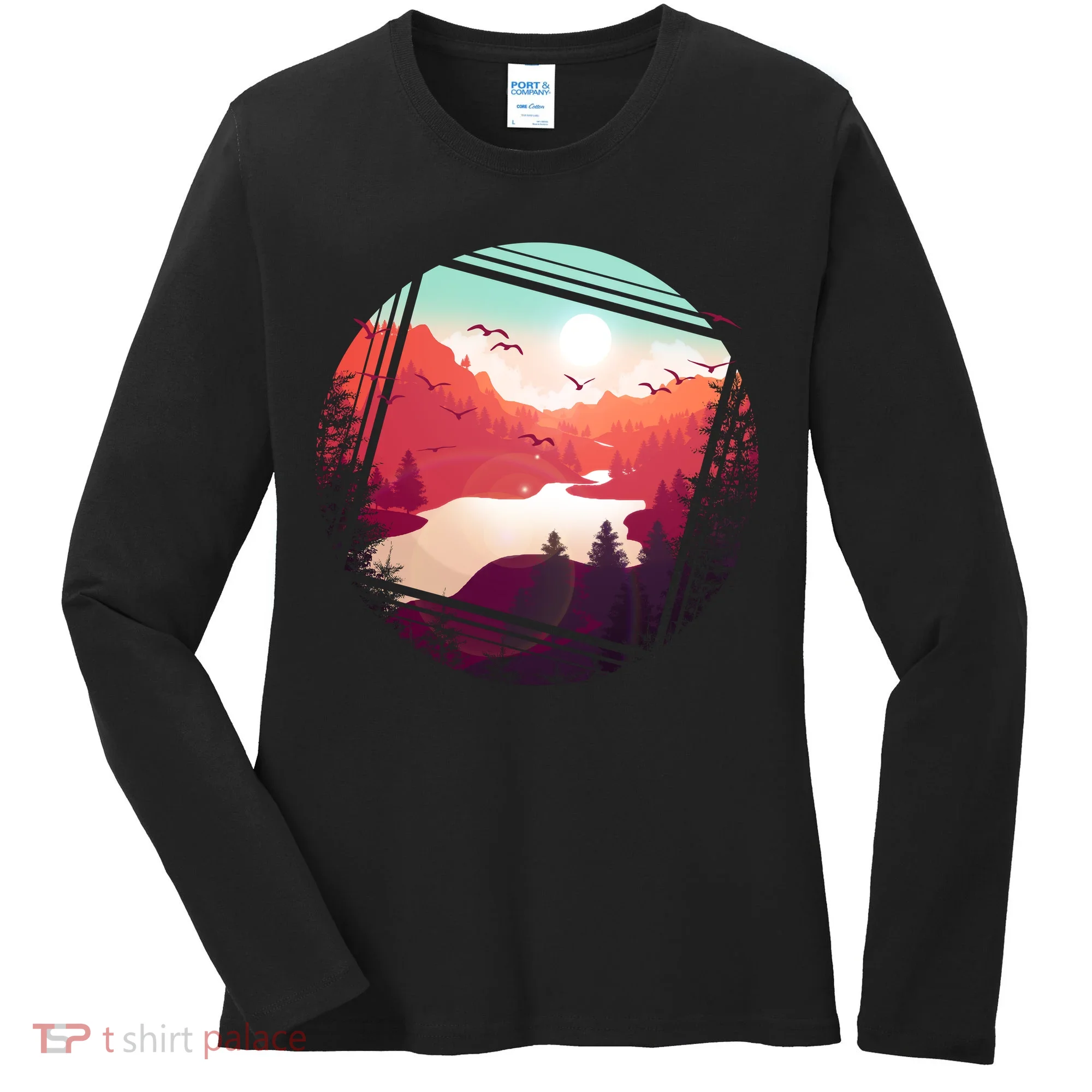 Wilderness Nature Scenery Women's Long Sleeve Shirt