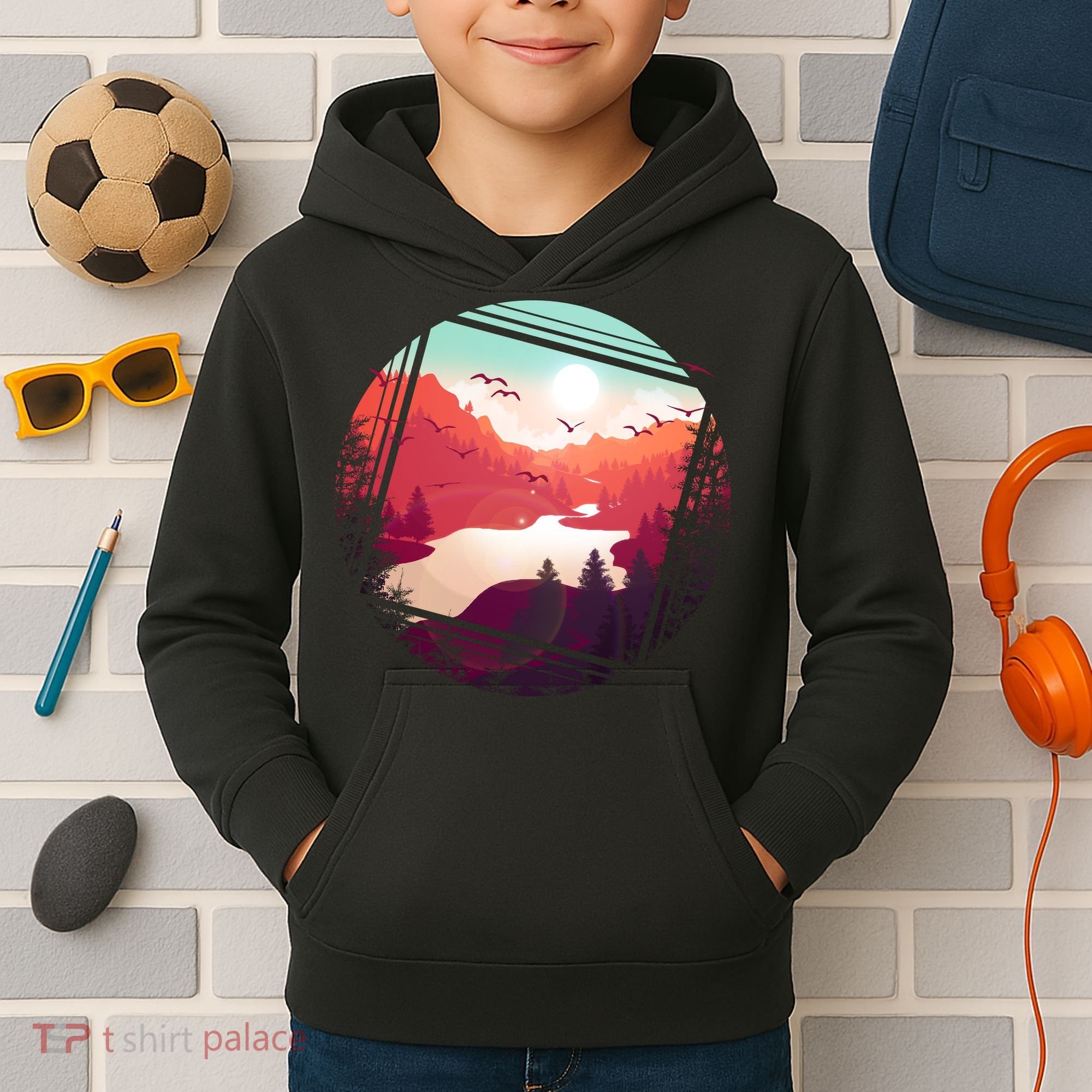 Wilderness Nature Scenery Kids Hoodie