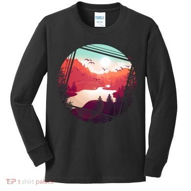 Wilderness Nature Scenery Kids Long Sleeve Shirt