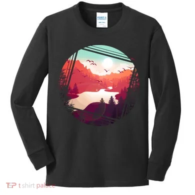 Wilderness Nature Scenery Kids Long Sleeve Shirt