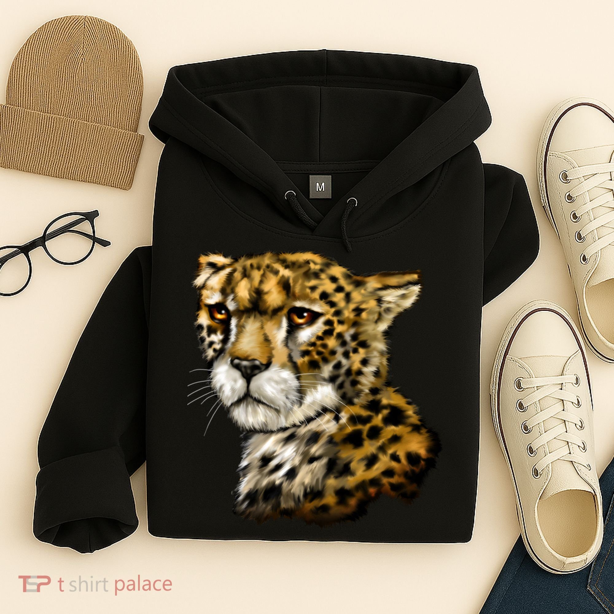 Wildlife - Big Face Cheetah Portrait Hoodie