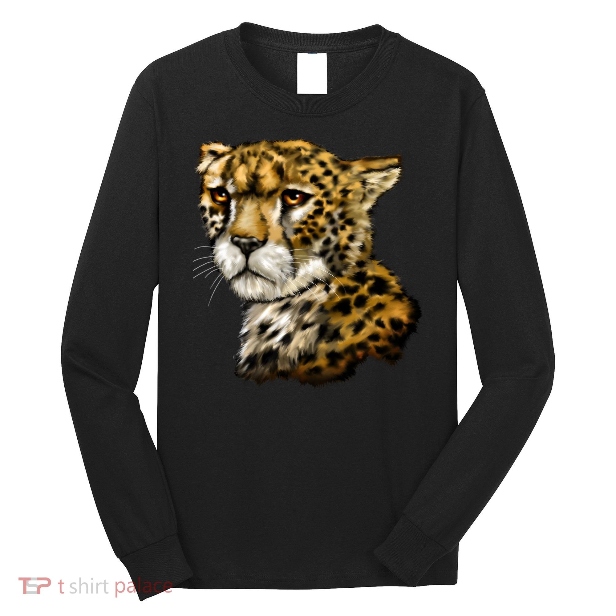 Wildlife - Big Face Cheetah Portrait Long Sleeve Shirt